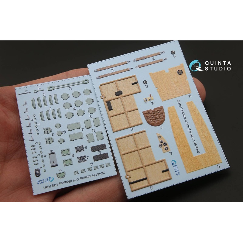 1/48 Albatros D.III 3D-Printed & coloured Interior on decal paper for Eduard kit