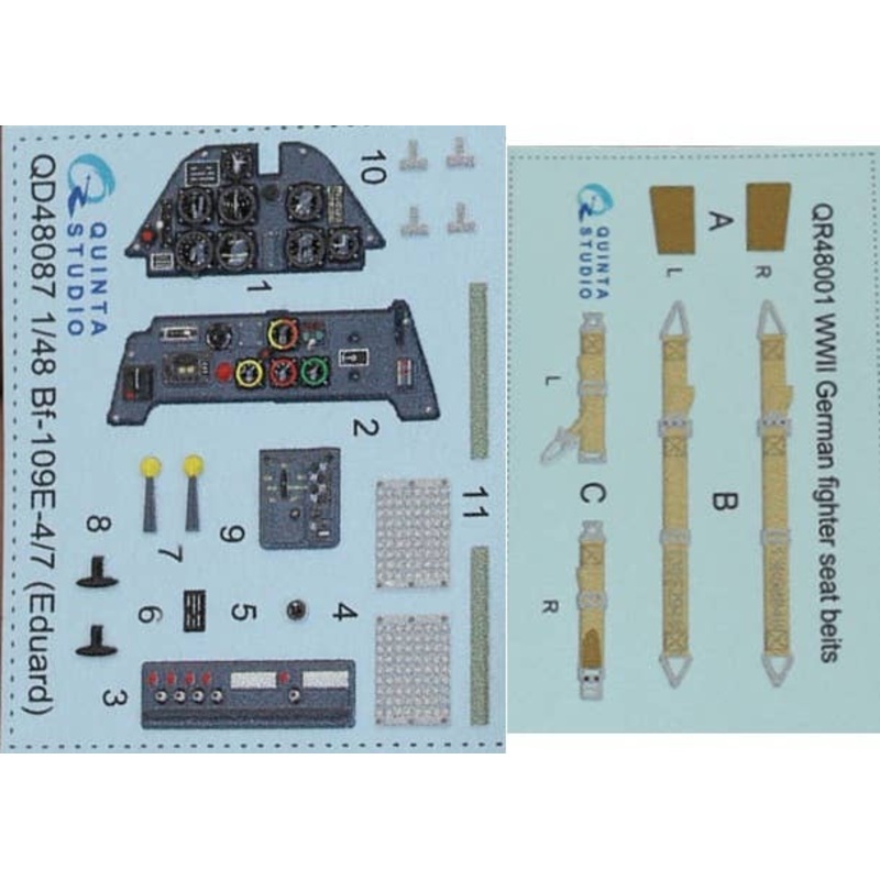 1/48 Bf 109E-4/E-7 3D-Printed & Coloured Interior Decal (for Eduard kit)