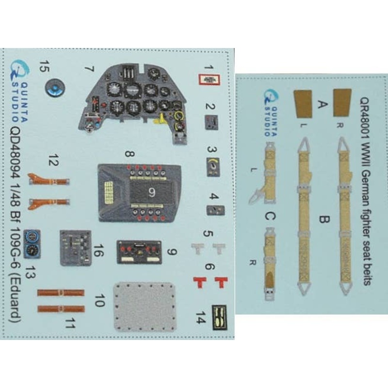 1/48 Bf 109G-6 3D-Printed & Coloured Decal (for Eduard kit)