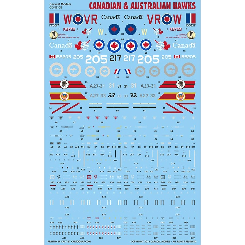 1/48 Canadian / Australia BAe Hawk Decal