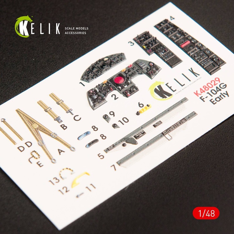 1/48 F-104G Starfighter early type interior 3D decals for Hasegawa kit