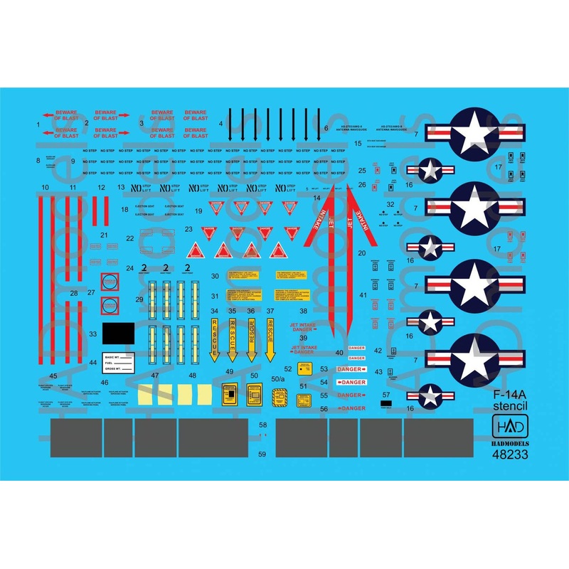 1/48 F-14A high Visibility stencil set
