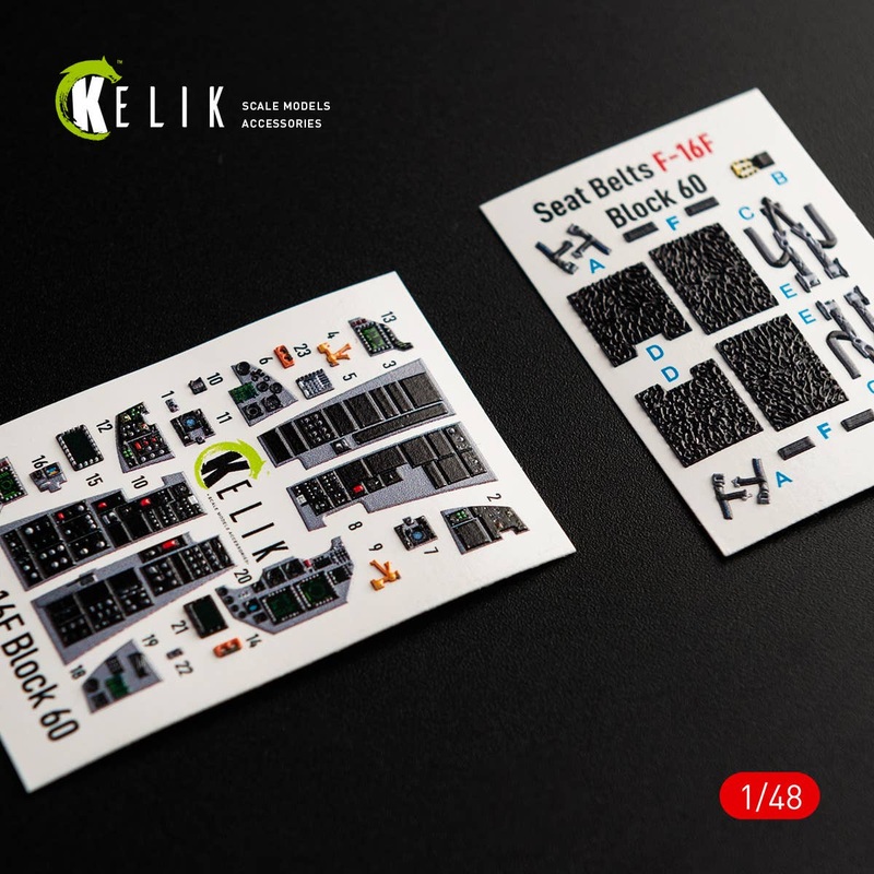 1/48 F-16F Desert Vipers Block 60 interior 3D decals for Kinetic kit