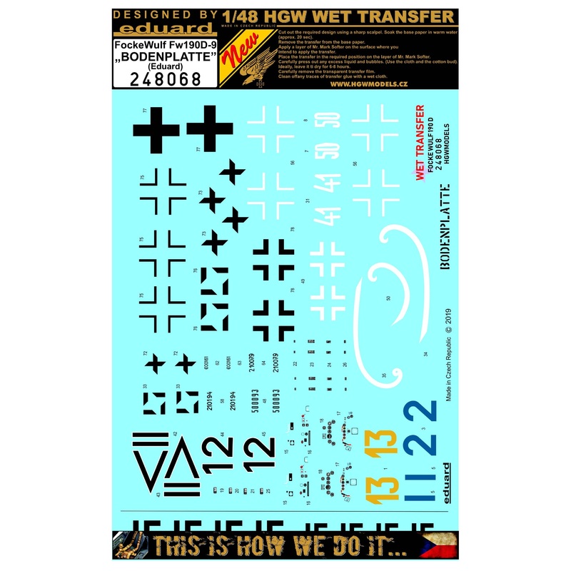 1/48 Fw 190D-9 Bodenplatte Markings (for Eduard)