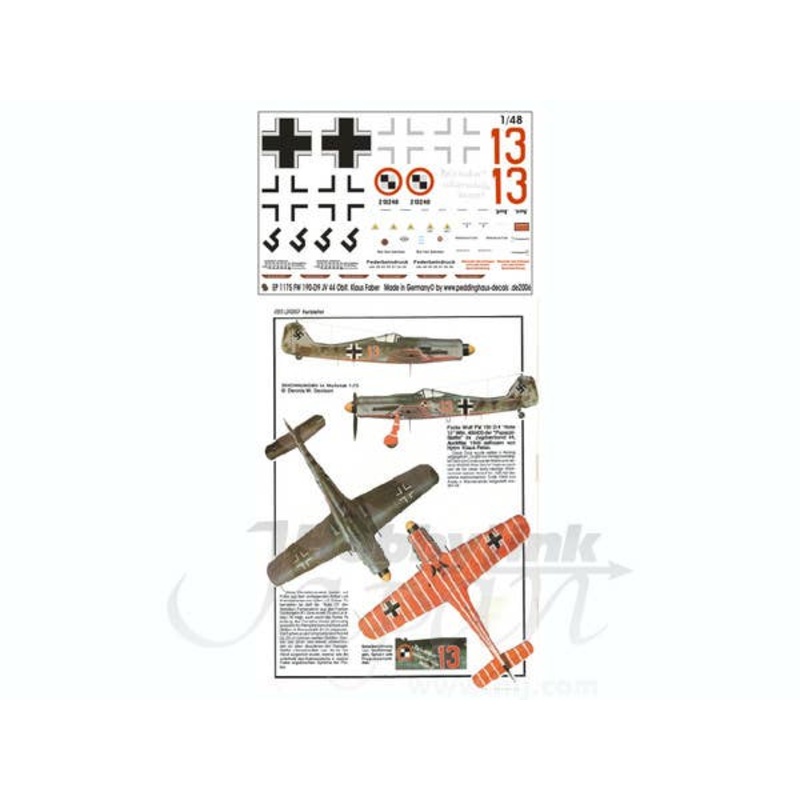 1/48 Fw190D-9 Oblt. Klaus Faber JV 44 Papageienstaffel