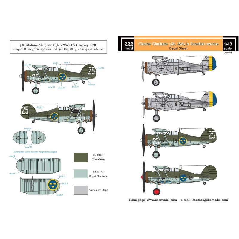 1/48 Gloster Gladiator in Swedish Service Vol I.