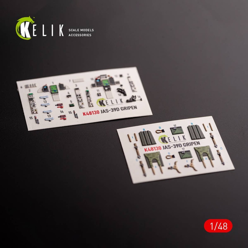 1/48 Jas-39 D - interior 3D decals for Italeri kit (for. Italeri)