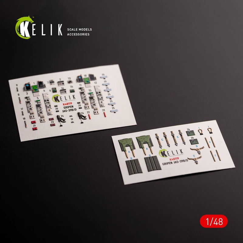 1/48 JAS-39B/D - interior 3D decals for Zimi Model/KittyHawk kit kit (for. Zimi Model/KittyHawk)
