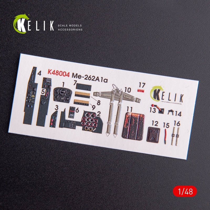 1/48 ME-262A1 interior 3D decals for Tamiya kit
