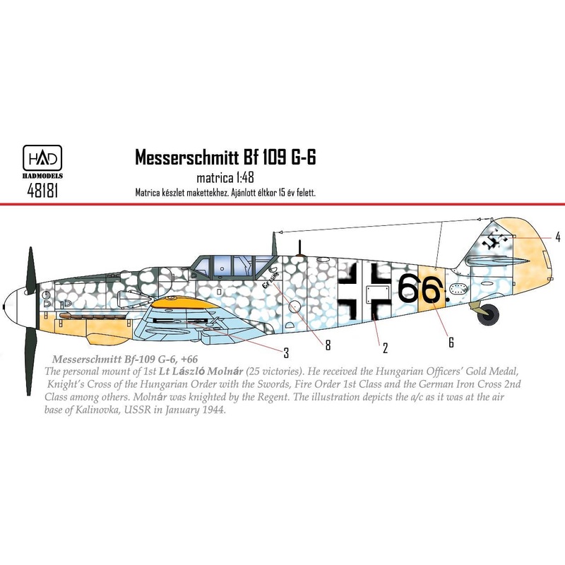 1/48 Messerschmitt Bf 109 G-6 Erzsike 66