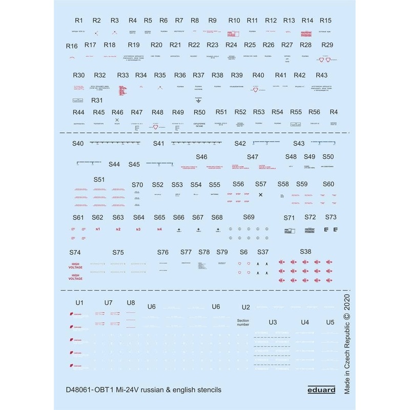 1/48 Mi-24V Stencils Russian & English (for Zvezda)