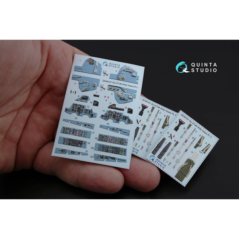 1/48 Su-27UB 3D-Printed & coloured Interior on decal paper for KittyHawk kit