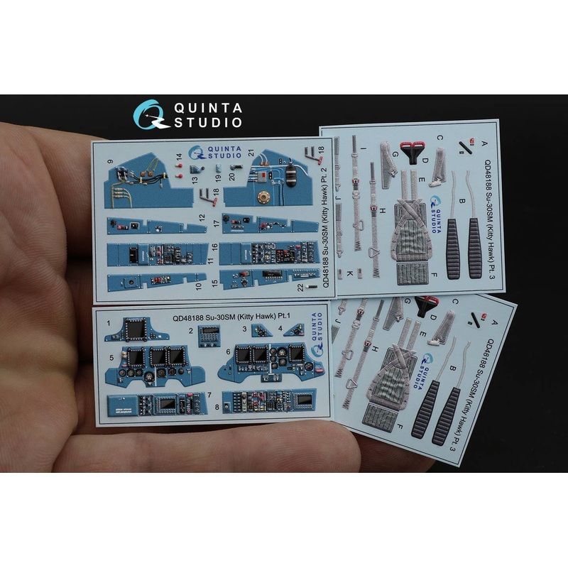 1/48 Su-30SM 3D-Printed & coloured Interior on decal paper for KittyHawk kit