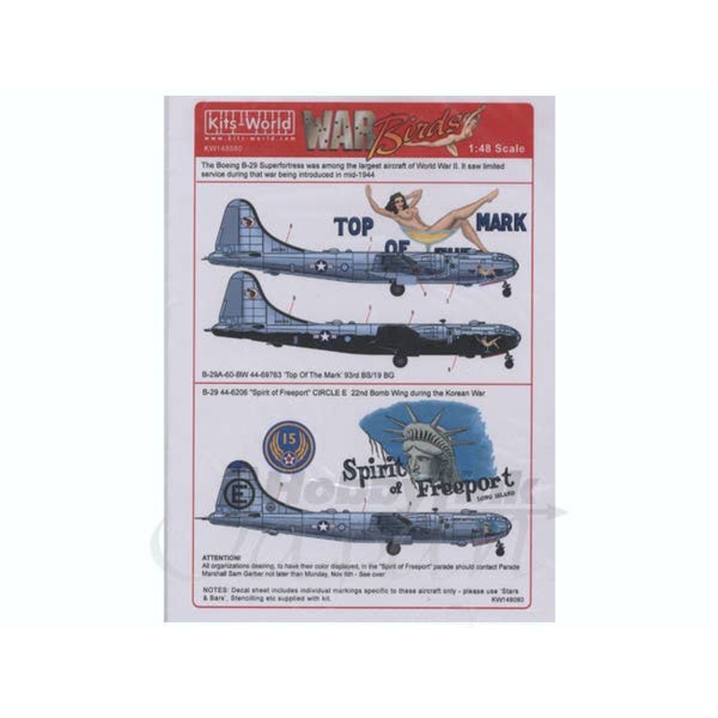 1/48 U.S. Army B-29 Superfortress Top of The Mark & Spirit of Freeport