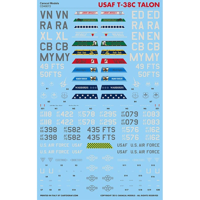 1/48 Us Air Force T-38C Talon Decal