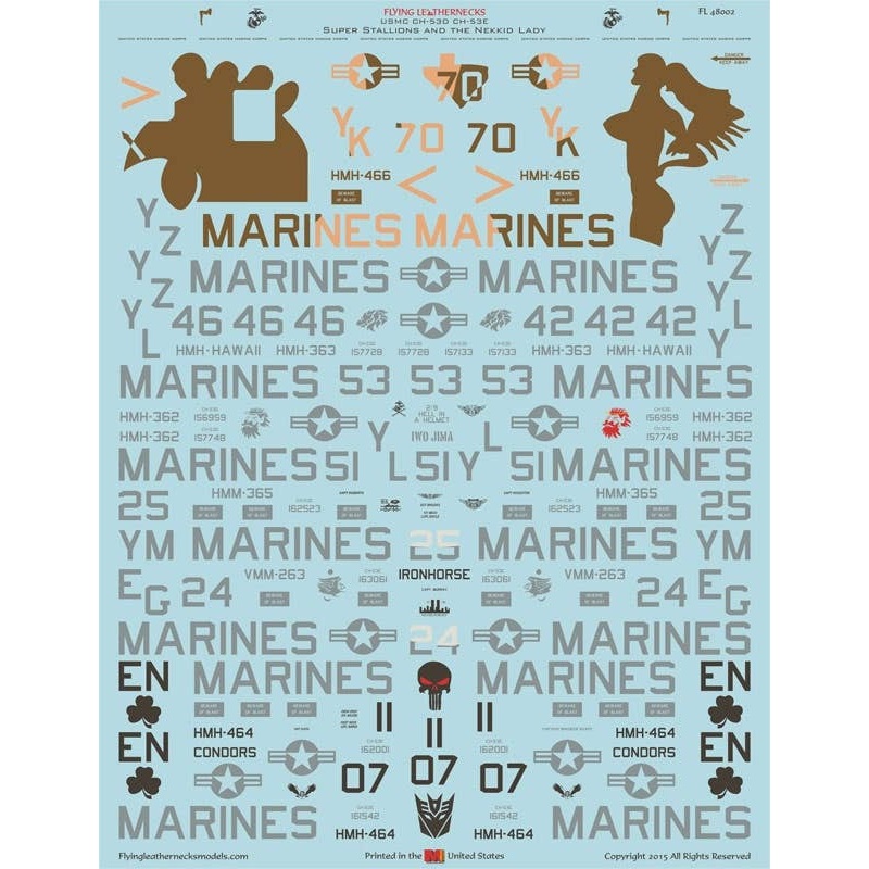 1/48 USMC CH-53D/E "Super Stallion & Naked Lady" Decal Set