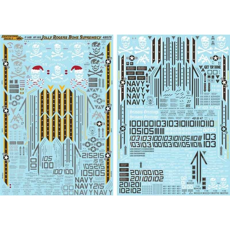1/48 USNS F-14B Tom Cat Vf-103 Jolly Roger Decal Set
