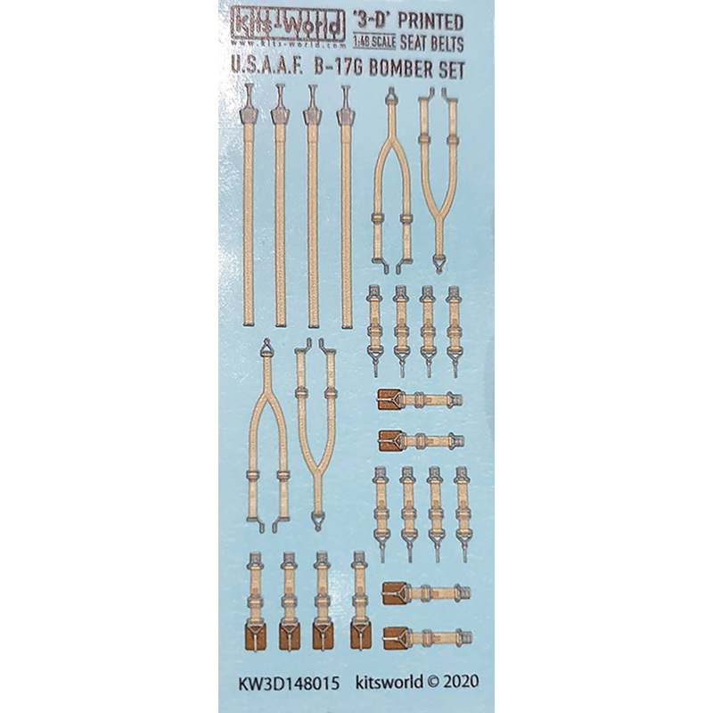 1/48 WW.II US Army Air Corps Bomber B-17G Seatbelt Detail Up 3D Decal