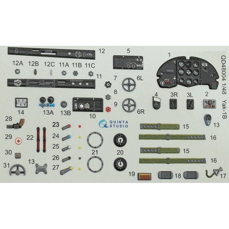 1/48 Yak-1B (Late Model) Interior 3D Decal (General Purpose)