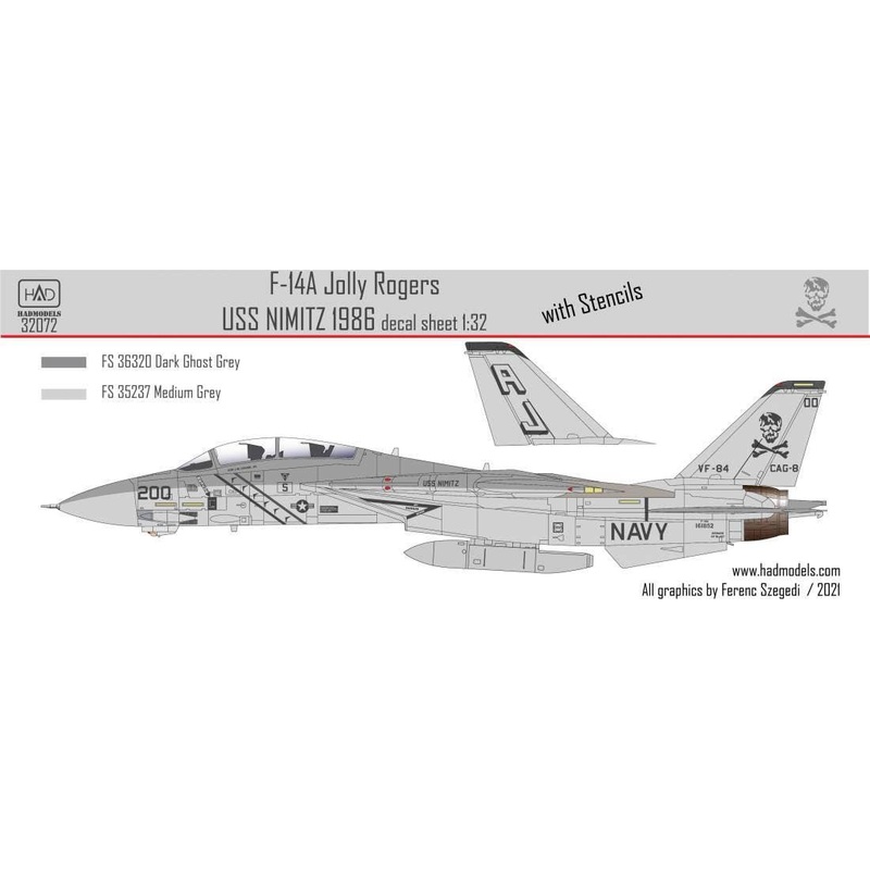 1/32 F-14A Jolly Rogers Low Visibility USS Nimitz (for Tamiya)