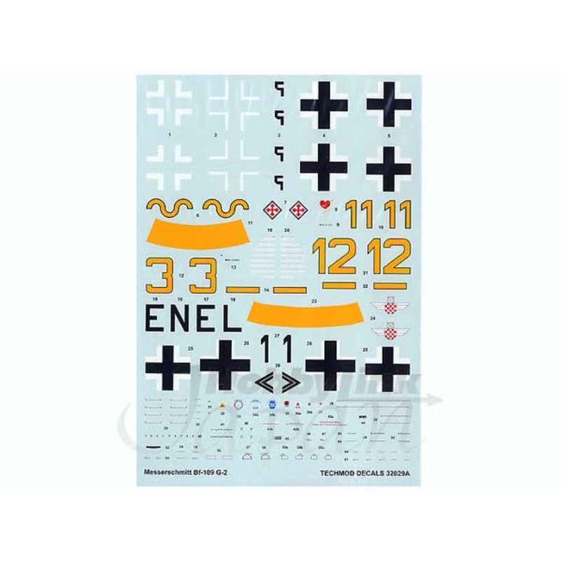 1/32 Messerschmitt Bf109G-2 Decals w/Canopy Mask