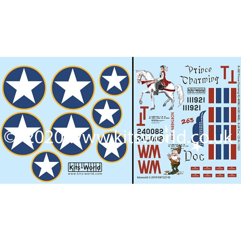 1/32 WW.II US Forces B-24D Liberator Snow White and the Seven Dwarfs Squadron Decal Set 2