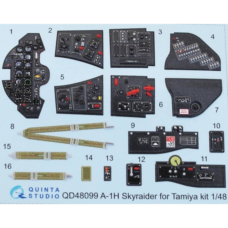 1/48 A-1H 3D-Printed & coloured Interior on decal paper (for Tamiya  kit)