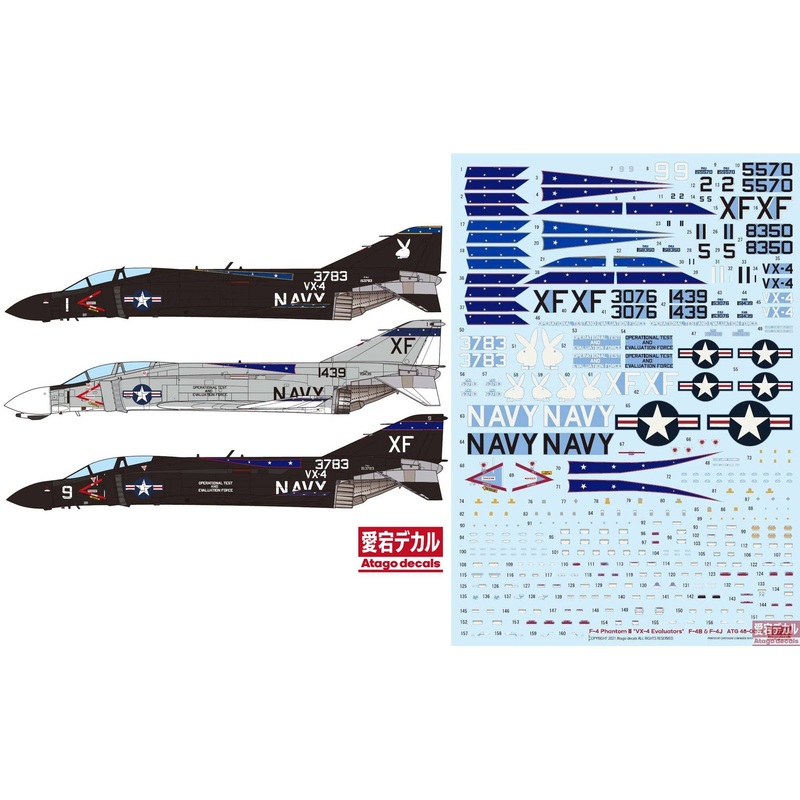 1/48 Atago decals F-4 Phantom II "VX-4 Evaluators" F-4B & F-4J