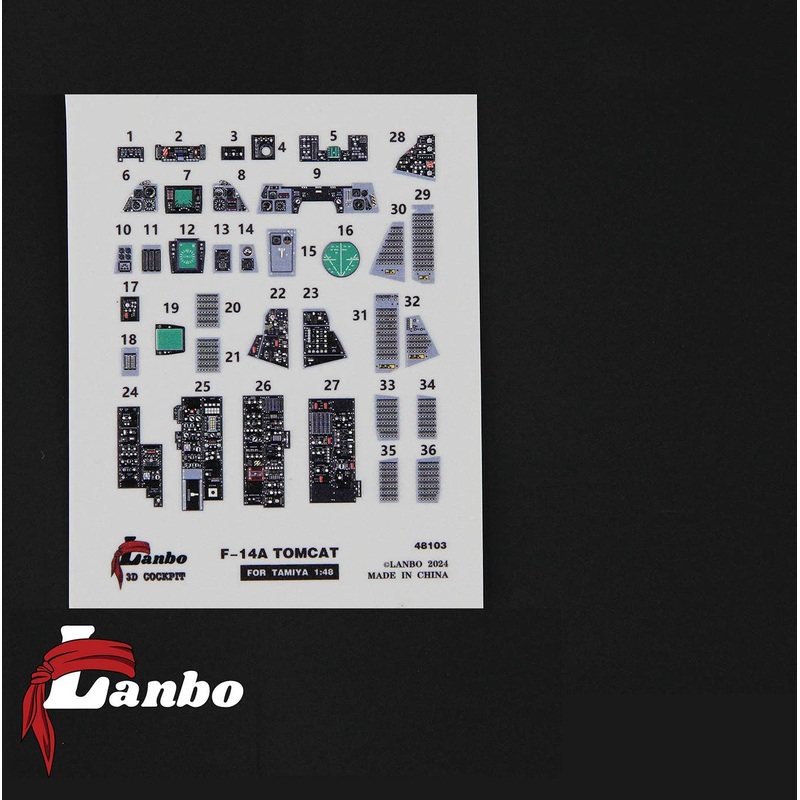1/48 F-14A 3D interior decal