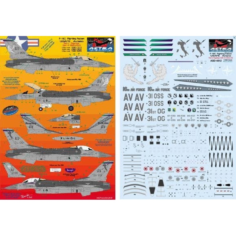 1/48 F-16C Fighting Falcon USAFE Aviano (Part 4) 16AF, 31OSS & 31OG Flagships