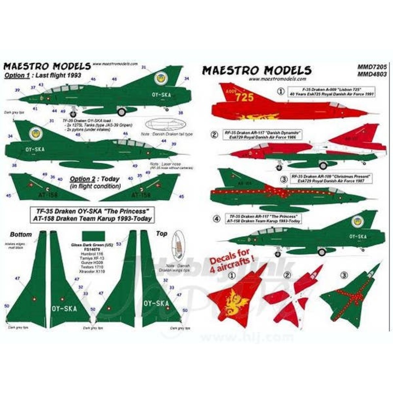 1/48 F-35 Draken A-009 Lisbon 725 40 Years Esk725 Royal Danish AF 1991