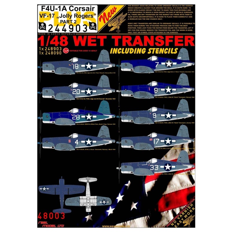 1/48 F4U-1A Corsair VF-17 Jolly Rogers Part 2 with Stencils