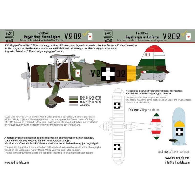 1/48 Fiat CR.42 Royal Hungarian Air Force V.202