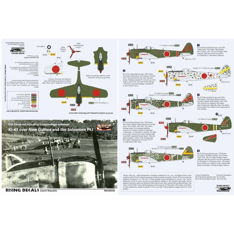 1/48 Ki-43 over New Guinea and the Solomons Pt.I (Camouflage schemes and decals for 5 a/c)