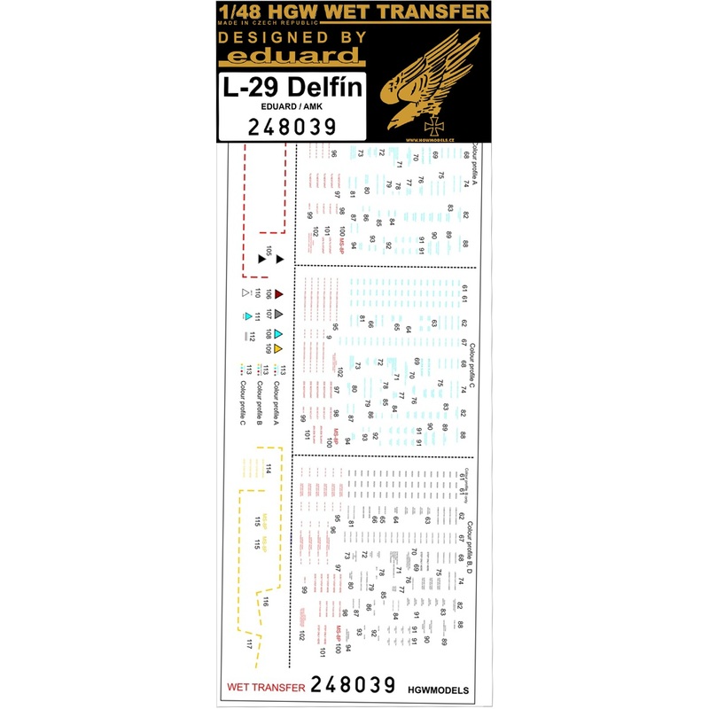 1/48 L-29 Delfin Stencils (for AMK/Eduard)