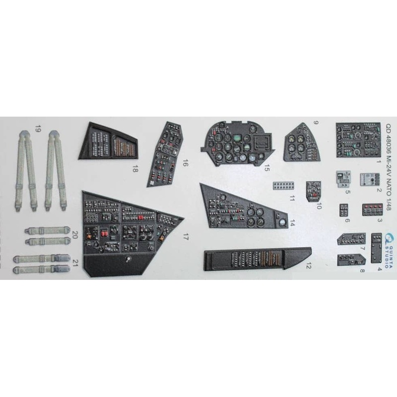 1/48 Mi-24V NATO (Black Panels) 3D-Printed & Coloured Interior On Decal Paper (for Zvezda kit)