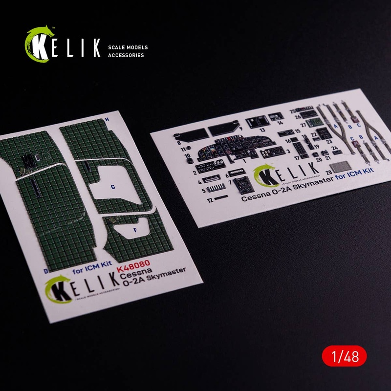 1/48 O-2A Skymaster interior 3D decals  green decoration type  for ICM kit