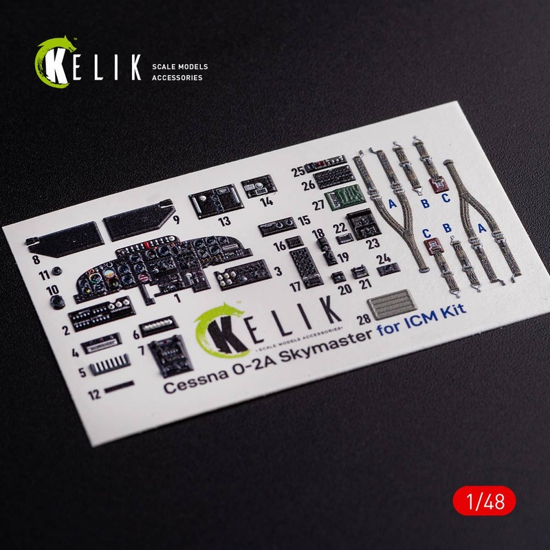 1/48 O-2A Skymaster interior 3D decals small version for ICM kit