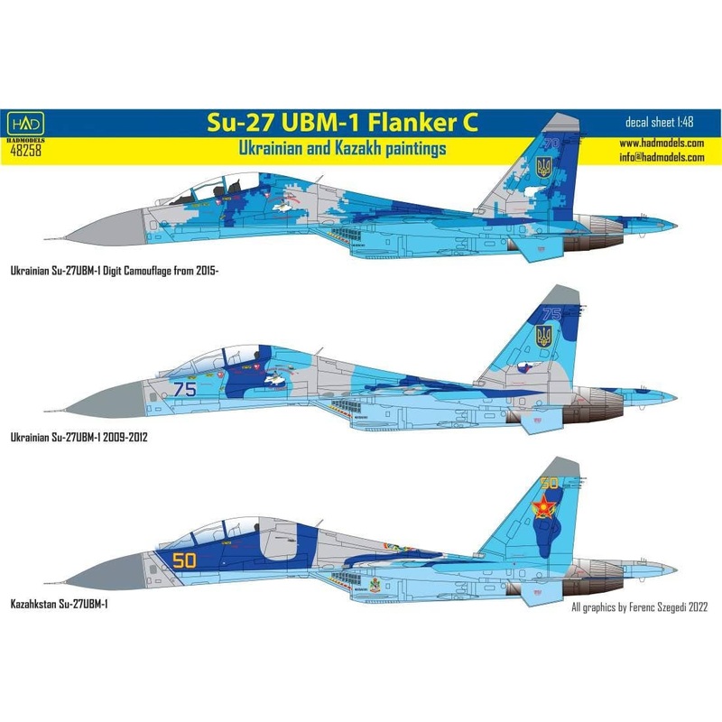 1/48 Su-27UBM-1 Ukrainian and Kazakh decal sheet