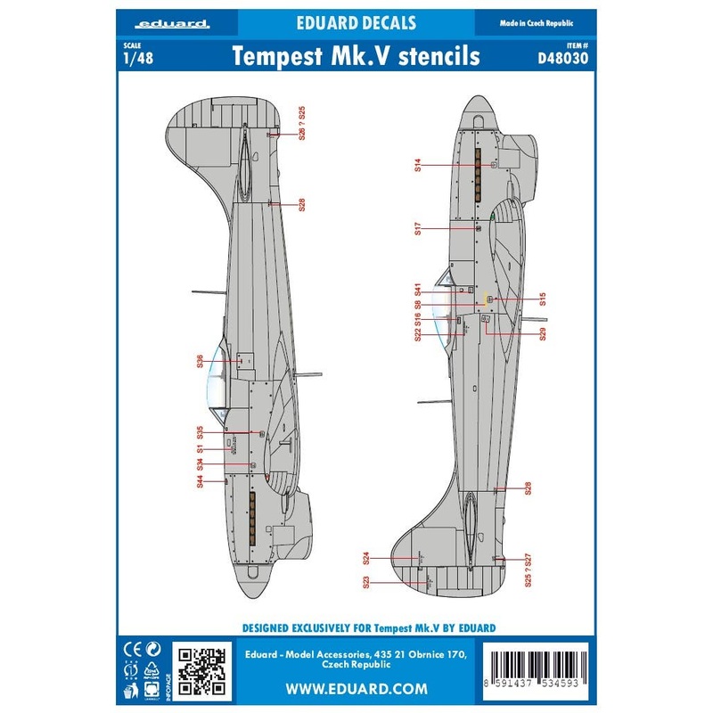 1/48 Tempest Mk.V Stencils (for Eduard)