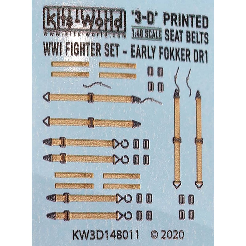 1/48 WW.I German Fokker D.R1 Early Type Seatbelt Detail Up 3D Decal