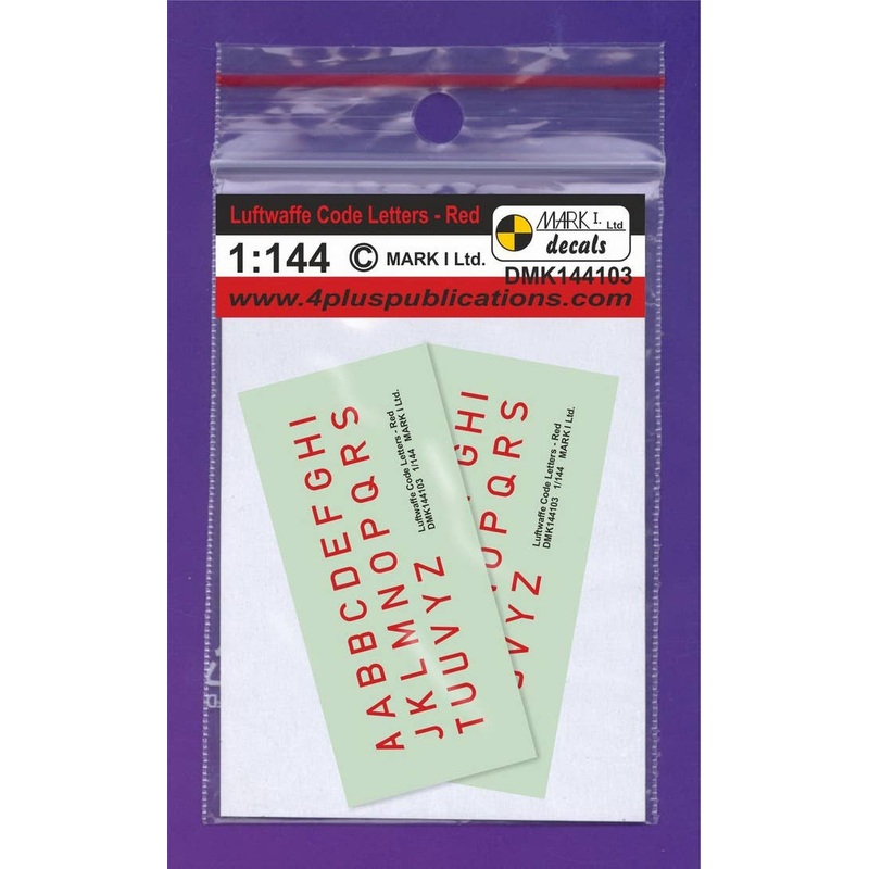 1/144 Luftwaffe Code Letters - Red, 2 sets