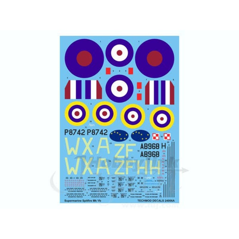 1/24 Spitfire Vb 1942 (early roundels) Decals