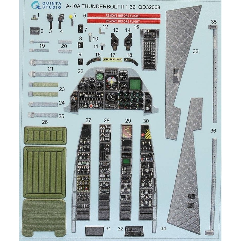 1/32 A-10A Interior 3D Decal (for Trumpeter)