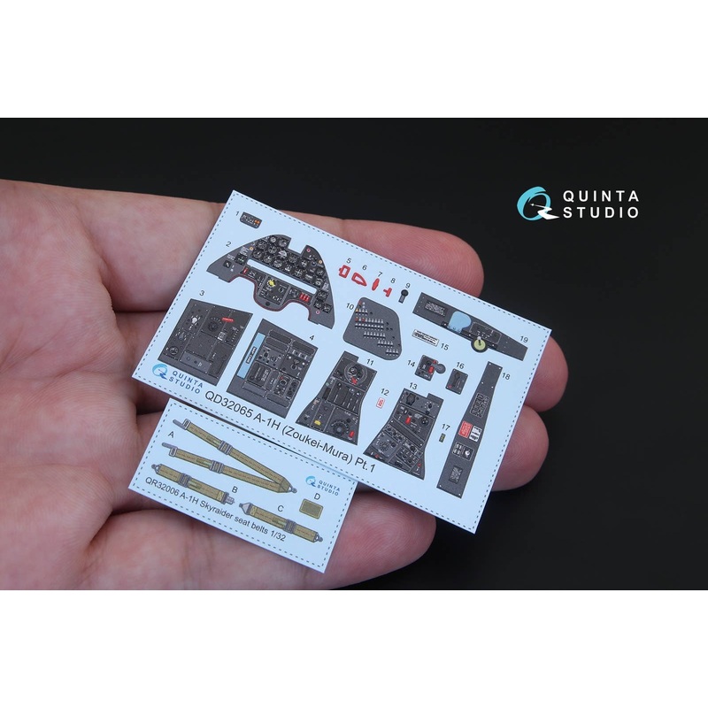 1/32 A-1H Skyraider 3D-Printed & coloured Interior on decal paper for ZM SWS kit