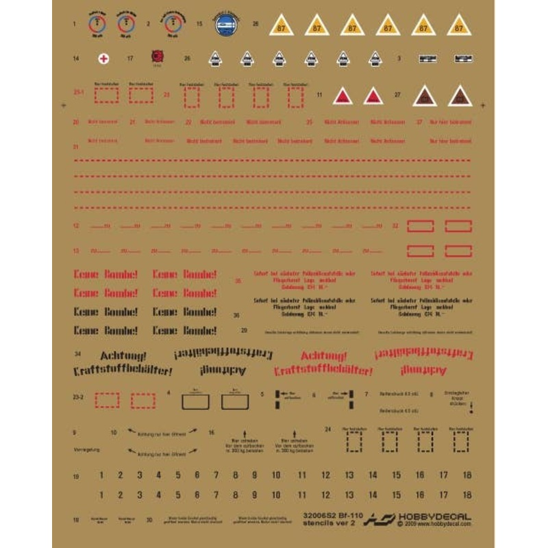 1/32 Bf110 Stencils ver 2