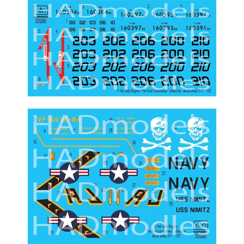1/32 F-14A Jolly Rogers (The final Countdown) double sheets