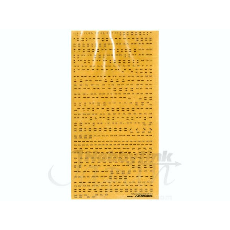 1/32 F-4 Panel Numbers Stencil Font White Version 1
