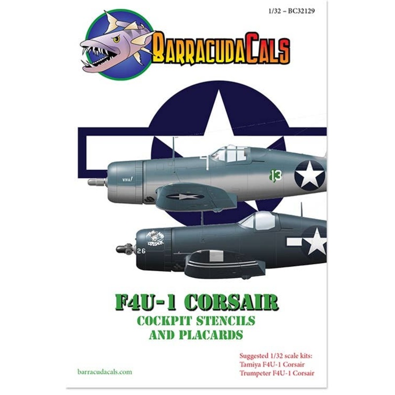 1/32 F4U-1 Corsair Cockpit Stencils and Placards