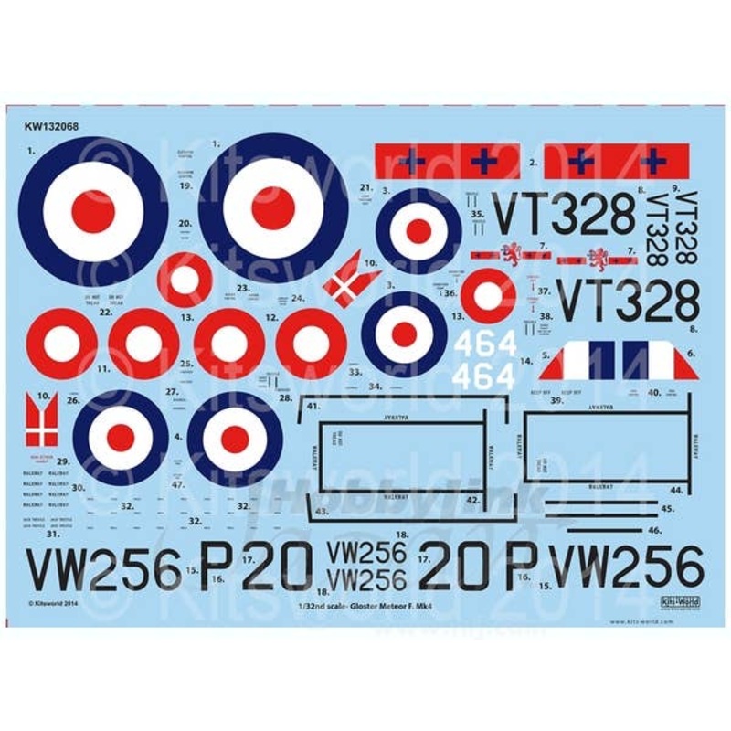 1/32 Gloster Meteor F4 Decal Set 1